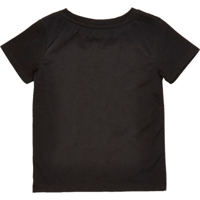 Mini boys black textured t-shirt